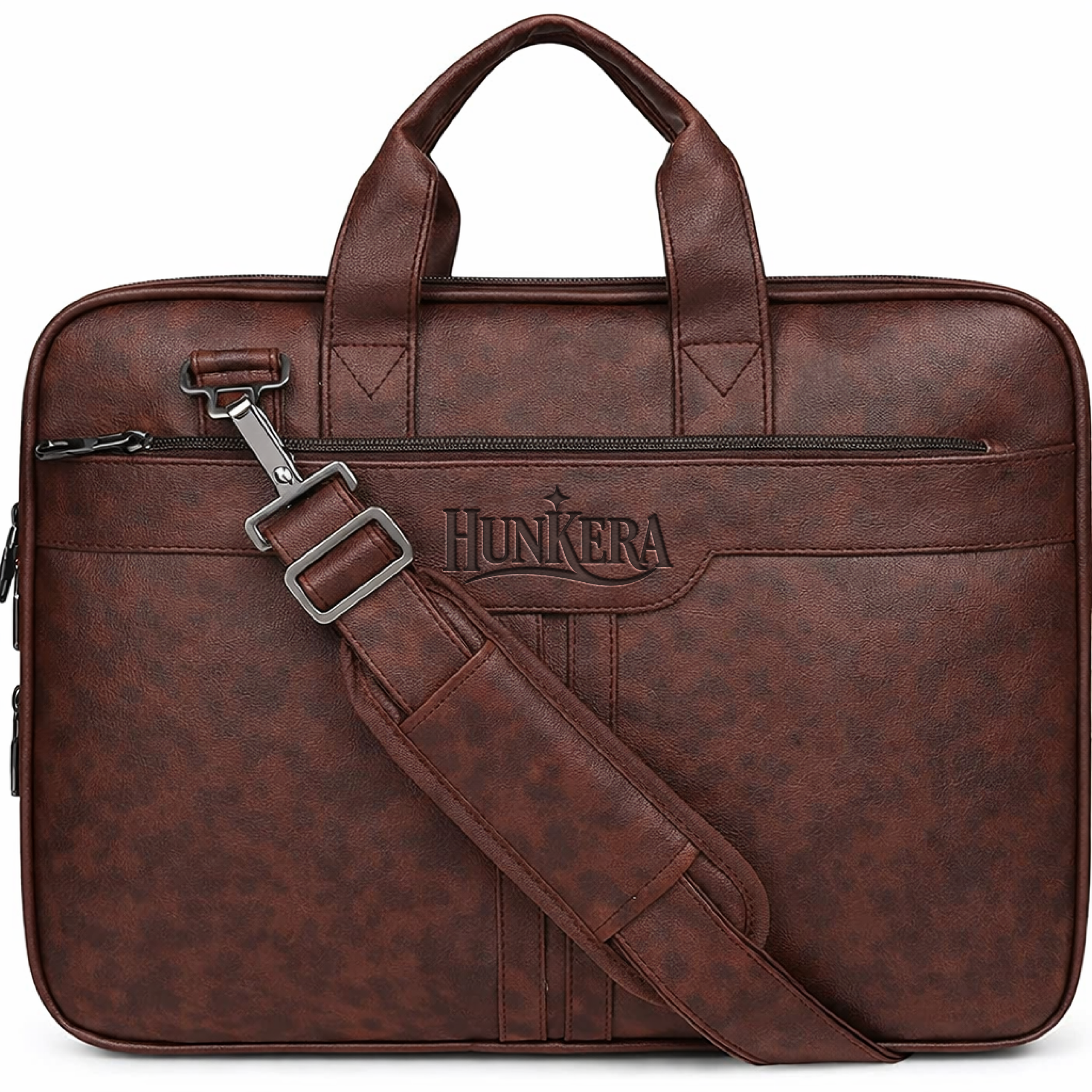 HUNKERA vegan leather messenger laptop bag